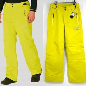 Men's Emporio Armani Padded Technical Ski Pant Neon Yellow Size Medium NWT